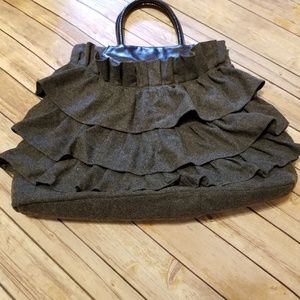 Charlotte Russe grey flannel ruffled pocketbook